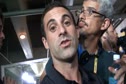 Ryan Fenton in the mixed zone waiting for Usain Bolt with the masses
