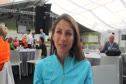 Sara Hall after PamAms gold and before NYRR 5k Dash to Finish 2011