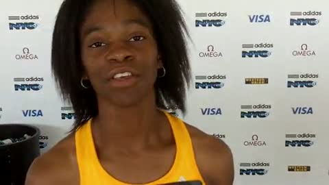 Shayla Sanders after Dream 100 at adidas Grand Prix 2011