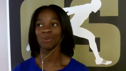 Shayla Sanders before Dream 100 2011 adidas Golden Stripes