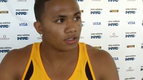 Thomas Tyner after Dream 100 at adidas Grand Prix 2011