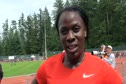 Toyin Olupona after winning 100 meters at Harry Jerome International Track Classic 2011