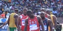 USA vs the World 4x100s getting called the the line