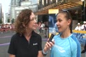 Kathrine Switzer interviews Magdalena Lewy-Boulet before NYRR mini