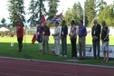 Valerie Jerome declaring meet open at 2010 Harry Jerome Classic