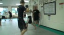 Andrew Davis and partner light sparring