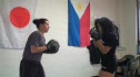 Cassie hitting mitts