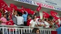 Turkish fans waving flags