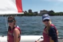 USC's Emily Dahl and Madeline Thompson waiting out the light air