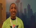 Damian Greene before 60m 2012 Brooks PR Invitational