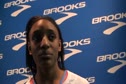 Dior Hall after quick 8.28 hurles, #3 all time at Brooks PR Invitational 2012