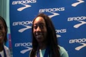 Jennifer Madu and Myasia Jacobs after going 2-3 in girls 60 meters at Brooks PR Invitational 2012