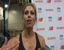 Maggie Vessey DIves at the Tape for win 2012 NB Indoor GP