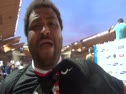 Reese Hoffa winning shot put in meeting record 21.25 meters at Monaco Diamond League 2011