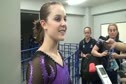 Defending Floor Champ Lauren Mitchell of Australia Competing Slightly Injured