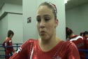 Dominique Pegg after competing All Around and Nailing Floor for Team Canada