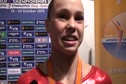 Rebecca Bross after winning Bronze in the World Uneven Bar Final