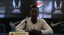 USA Women's  USA vs World 4x100m Relay Press Conference Penn Relays 2011