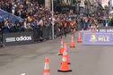 Anna Pierce, Marina Muncan and Treniere Moser throw down at 2011 Women's Boston Marathon BAA Road Mile Finish (Close finish)