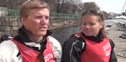 Boston University's Max Bent and Sarah Whalen After Race 10B