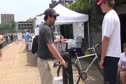 Steph Roble on the grinding booth