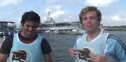 Tufts' Tomas Hornos and Nate Rosenberg After Race 8A