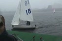 Barrows sails single handed for a warm up