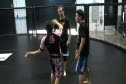 Girl doing foot sweep