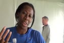 Francena McCorory Hampton after winning her 400 prelim 2010 NCAA Outdoor Champs