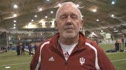Indiana Coach Ron Helmer after Indiana's DMRs at the Alex Wilson  Invite