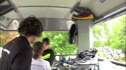 Tony gets a gait analysis atop the Brooks Bus