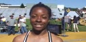 Ashton Purvis after winning the 100 meters at the Brutus Hamilton Invitational