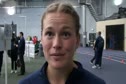 Cal's Taylor Bryson after winning heat 1 3k (9.30) at the 2012 MPSF Indoor Championships