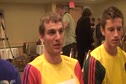 Cole Watson and COlby Alexander with Brett Gotcher at press conference - Jim Ryun Dream Mile