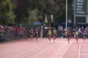 Finish of the women's 200 trackside at the 2011 Stanford Invitational