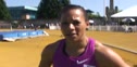 Hyleas Fountain after winning the 100 hurdles at the 2010 Brutus Hamilton Invitational