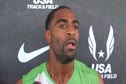 Tyson Gay after M 100 first round at the USATF Outdoor Championships 2011