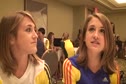 Kathleen and Joanna Stevens  at press conference - Jim Ryun Dream Mile