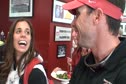 Katrina Stefanidi (1st place, PV) and coach Toby Stevenson at the 2011 Cal Stanford Big Meet