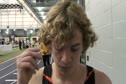 Oregon frosh Chris Brewer after the mile (4.11) at the 2012 Flotrack Husky Classic